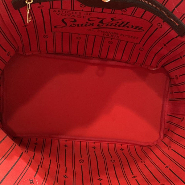 LOUIS VUITTON Neverfull MM Damier Ebene Tote Bag Brown