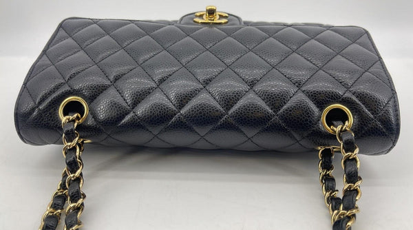 CHANEL Classic Double Flap Leather Shoulder Bag Black