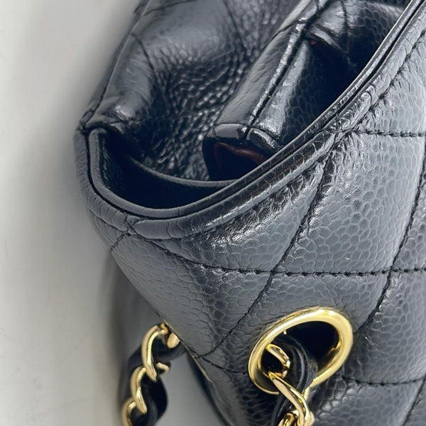 CHANEL Classic Double Flap Leather Shoulder Bag Black