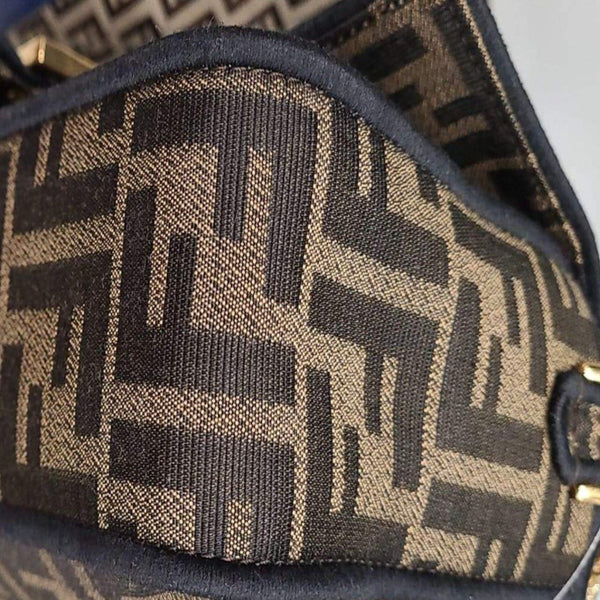 FENDI Mini Baguette Zucca Canvas Shoulder Bag Brown