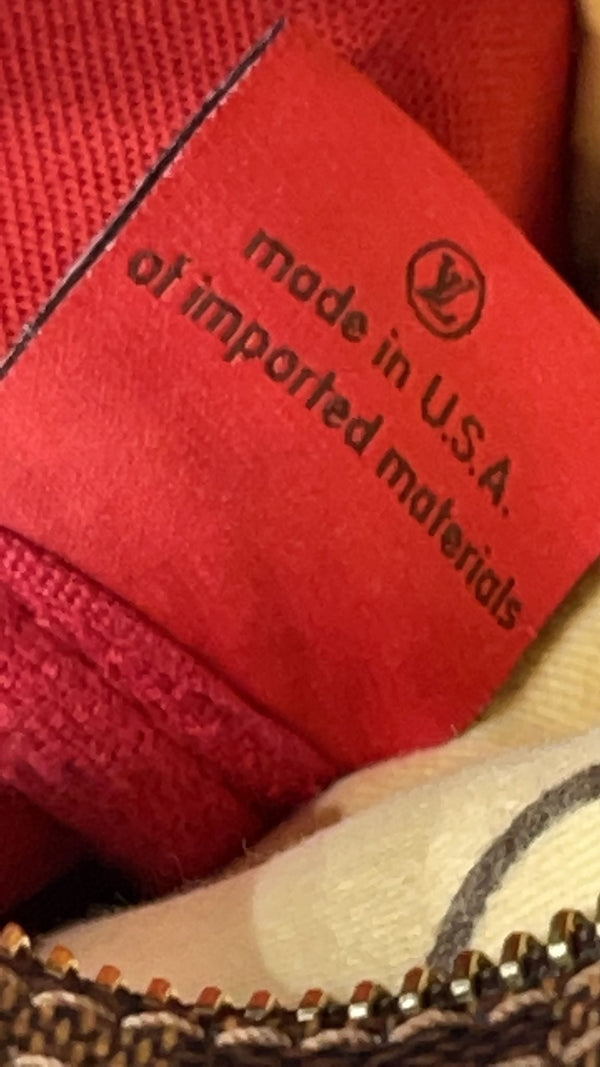 LOUIS VUITTON Neverfull MM Damier Ebene Tote Bag Brown