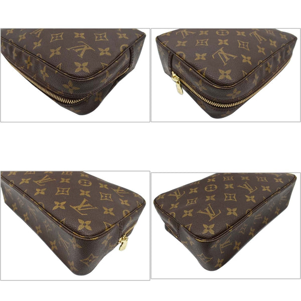 LOUIS VUITTON Trousse Toiletry Monogram Canvas Cosmetic Bag Brown