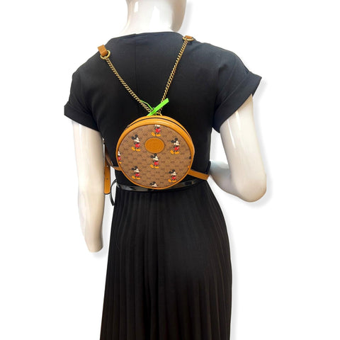 GUCCI Disney x Mini GG Supreme Round Backpack Bag Beige 603730