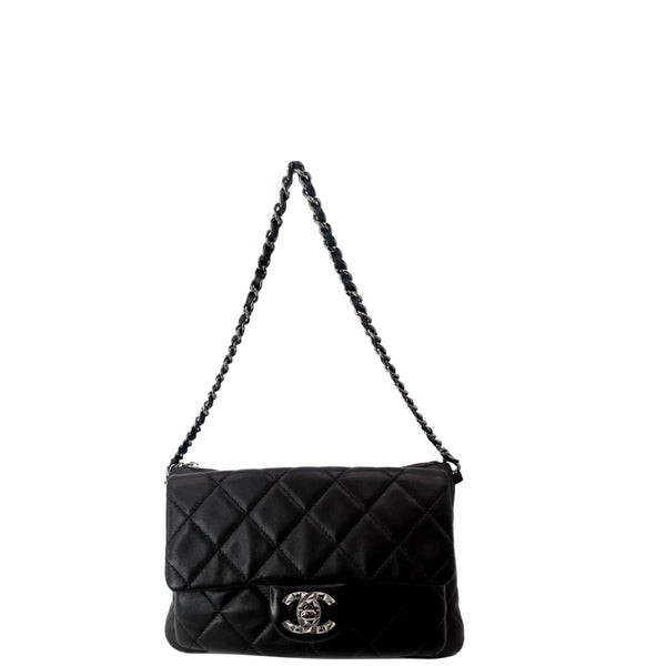 CHANEL Mineral Nights Flap Quilted Leather Shoulder Bag Black