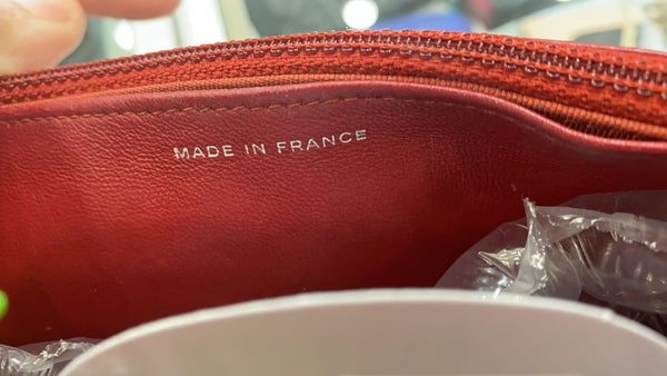 CHANEL CC WOC Leather Wallet On Chain Shoulder Bag Red