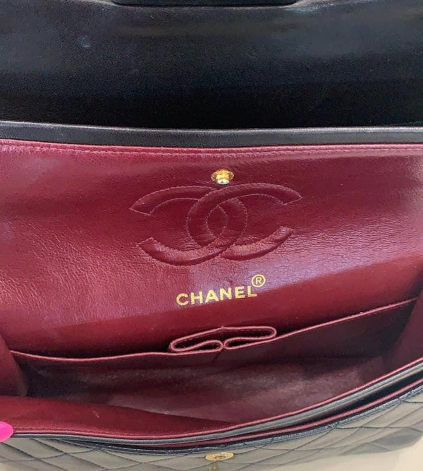 Chanel Vintage Double Flap Lambskin bag interior