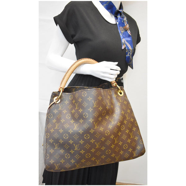 LOUIS VUITTON Artsy MM Monogram Canvas Hobo Bag Brown