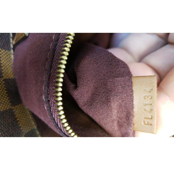 LOUIS VUITTON Ascot Damier Ebene Satchel Bag Brown