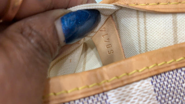 LOUIS VUITTON Neverfull MM Damier Azur Tote Shoulder Bag White