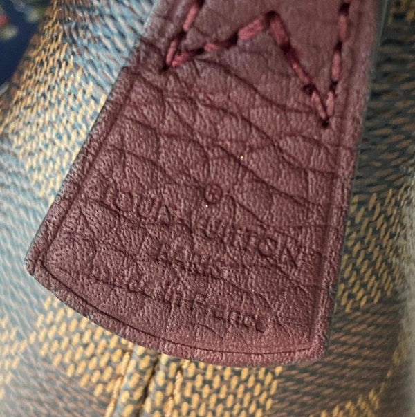 LOUIS VUITTON Hyde Park Damier Ebene Shoulder Bag Fuchsia