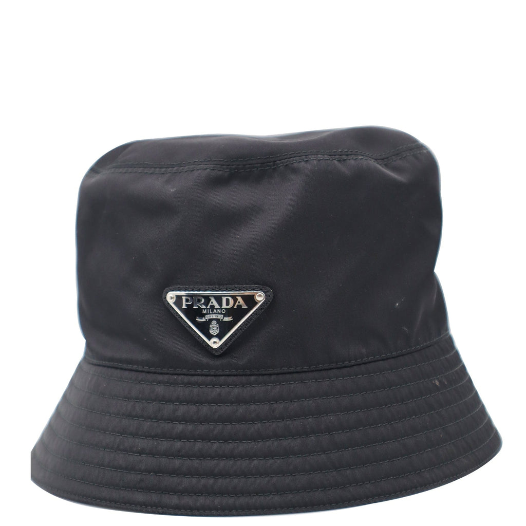 PRADA Re-Nylon Logo Bucket Hat Black display picture 3