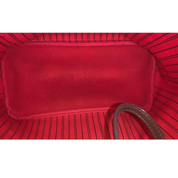 LOUIS VUITTON Neverfull MM Damier Ebene Tote Shoulder Bag Brown