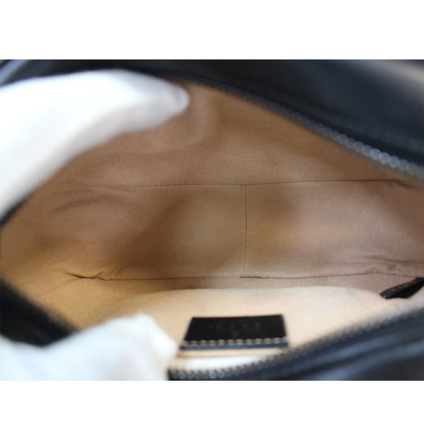 GUCCI GG Marmont Matelasse Mini Leather Crossbody Bag Black 448065