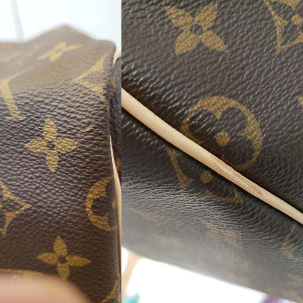 LOUIS VUITTON Keepall 55 Bandouliere Monogram Canvas Travel Bag Brown