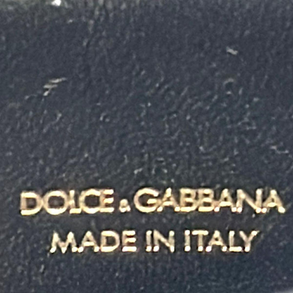 DOLCE & GABBANA Logo Patent Leather Crossbody Bag Black