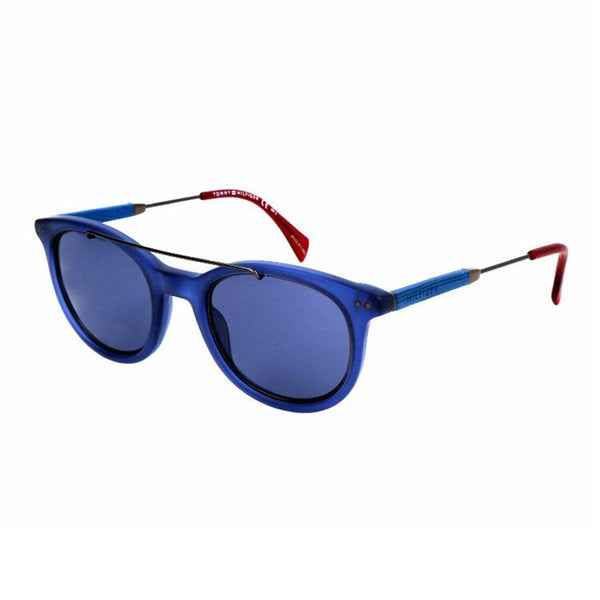 TOMMY HILFIGER TH 1348/S JU7 49 Round Unisex Sunglasses Blue Lens