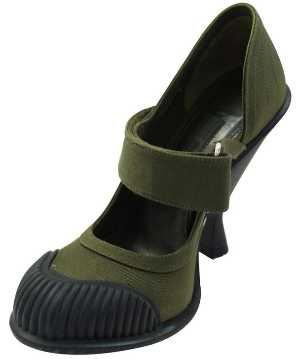 Prada Pumps Heels Mary Jane Militare Gabardine - front view