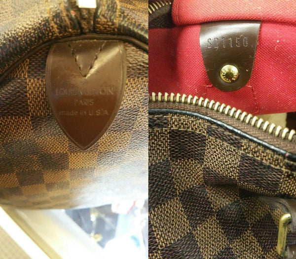 LOUIS VUITTON Damier Ebene Speedy 30 Satchel Bag