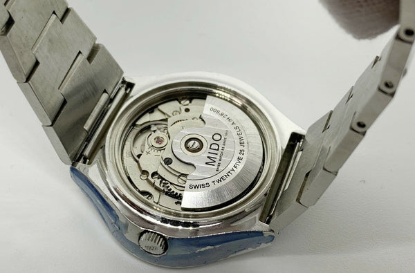 MIDO Commander 1980 Day Date Men's Stainless Steel Watch Grey Dial 41MM