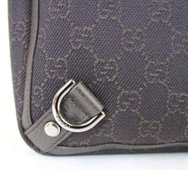 New Gucci 293580 Brown Denim D Ring Abbey Tote Bag Handbag