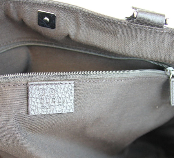 New Gucci 293580 Brown Denim D Ring Abbey Tote Bag Handbag