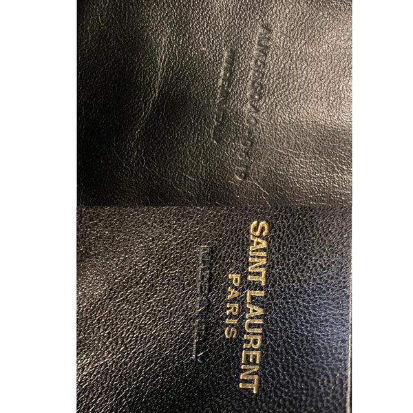 YVES SAINT LAURENT Mini Lou Grain De Poudre Camera Bag Black