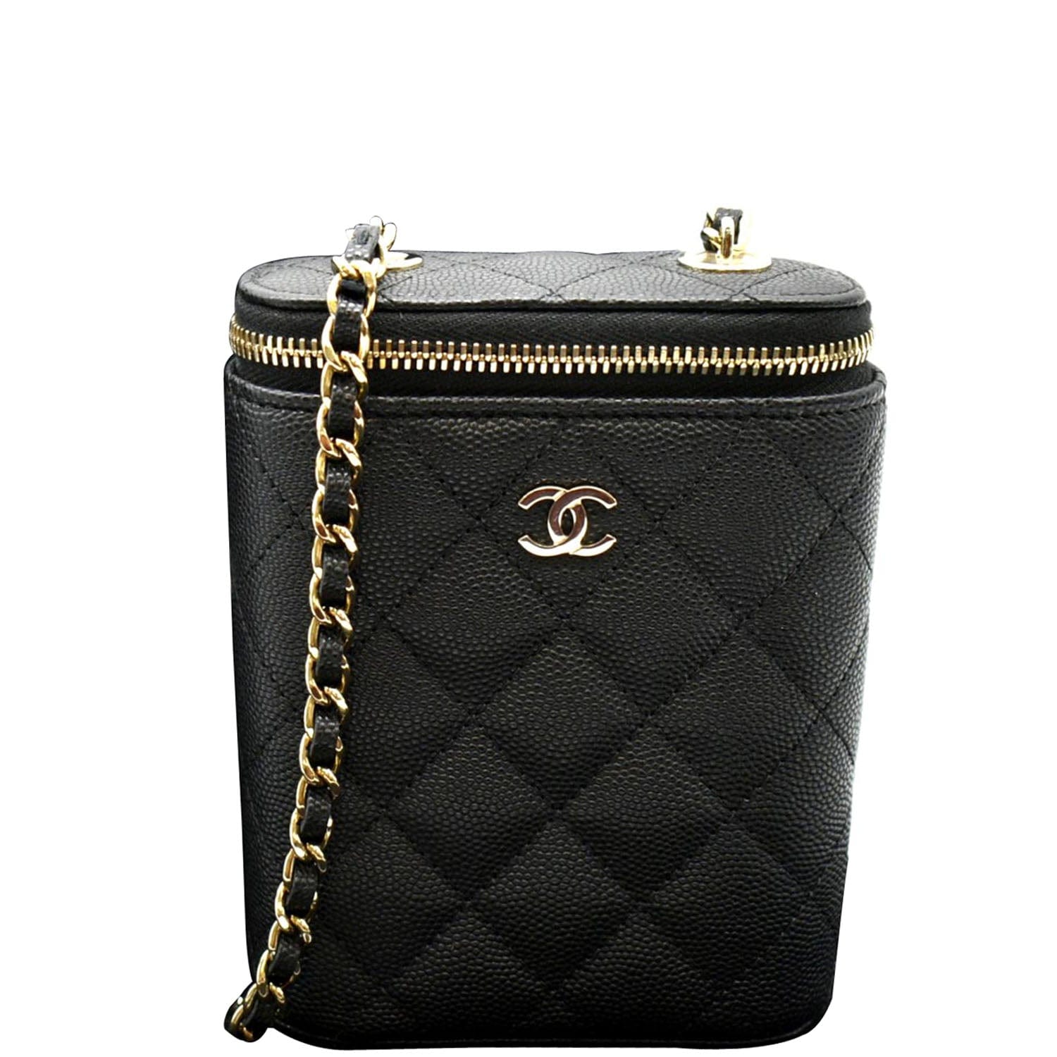 Chanel Small Vanity w/Chain - Black Mini Bags, Handbags