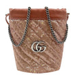 GUCCI GG Marmont Sequin Bucket Crossbody Bag Pink 575163