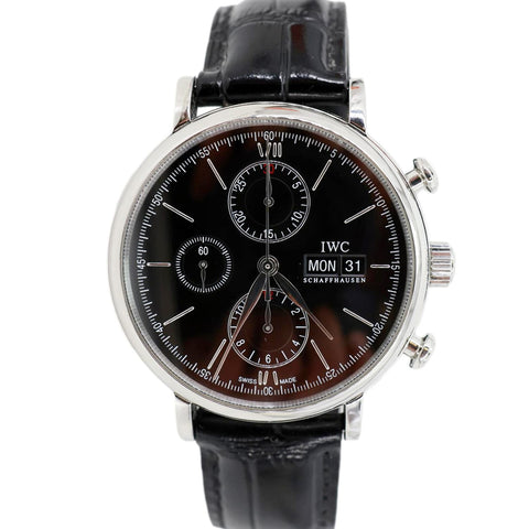 IWC Portofino Chronograph Automatic Black Dial Watch 42mm Ref. IW391008