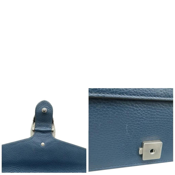 GUCCI Dionysus Medium Leather Shoulder Bag Navy Blue 400249