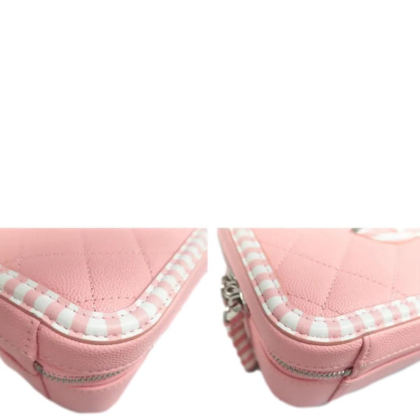 CHANEL Vanity Case Filigree CC Medium Caviar Quilted Shoulder Bag Pink