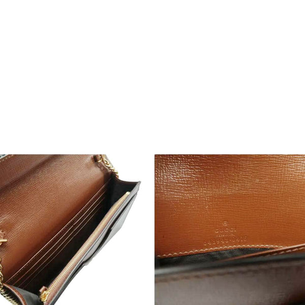 Gucci Heart Chain Wallet GG Supreme Monogram Canvas Crossbody Bag Beige  648948