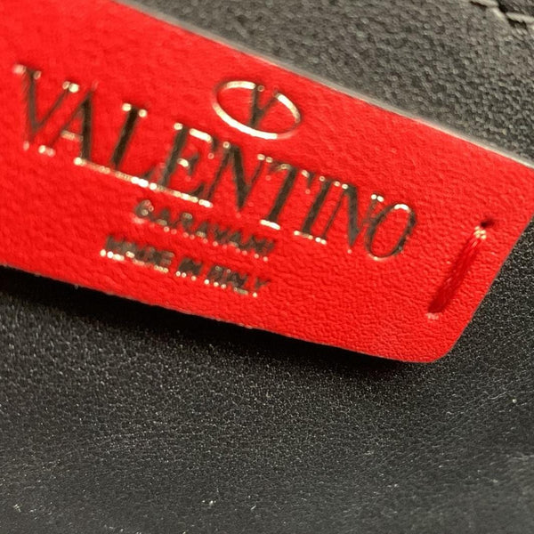 VALENTINO Garavani Rockstud V-Stripe Leather Crossbody Bag Black