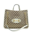 GUCCI Horsebit 1955 GG Supreme Canvas Tote Bag White 621144