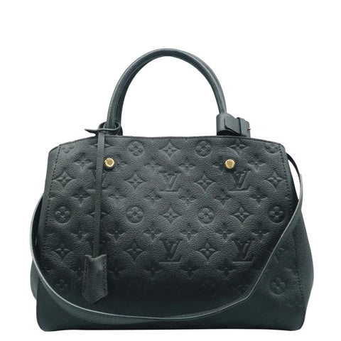 LOUIS VUITTON Montaigne Monogram Empreinte Shoulder Bag Black