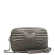 PRADA Diagramme Leather Crossbody Bag Clay Grey