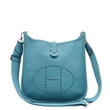 Hermes Evelyne II GM Taurillon Shoulder Bag Blue Jean front side