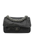 CHANEL Soft and Chain Flap Leather Shoulder Bag Black