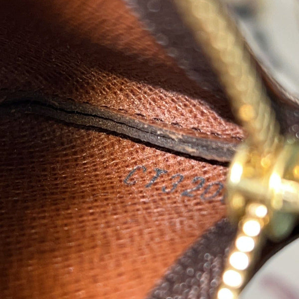 LOUIS VUITTON Pochette Key Cles Monogram Canvas Coin Case Brown