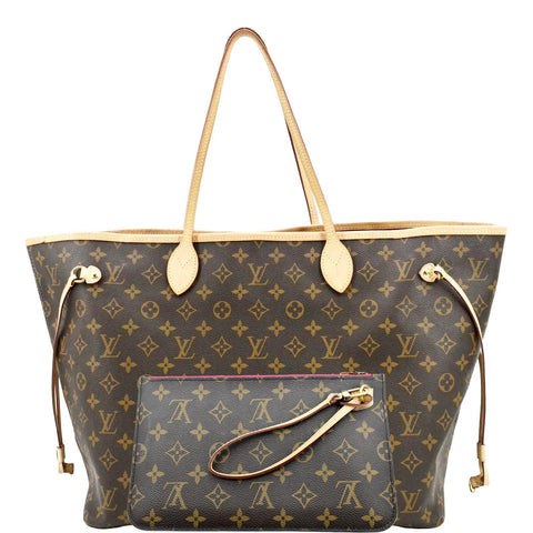 LOUIS VUITTON Neverfull GM Monogram Canvas Tote Bag Fuchsia