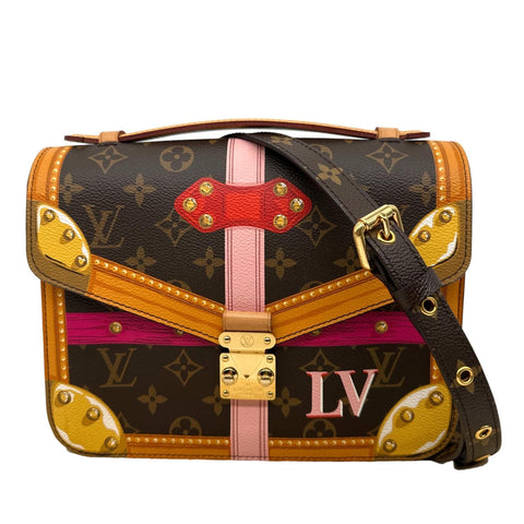 LOUIS VUITTON Summer Trunk Metis Pochette Monogram Canvas Crossbody Bag Brown