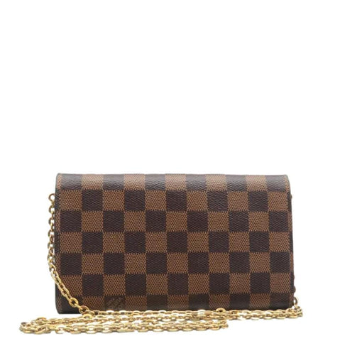 LOUIS VUITTON Croisette Damier Ebene Crossbody Rose  back look