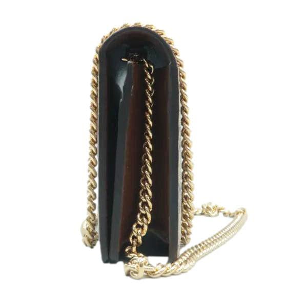 Gucci Heart Chain Wallet GG Supreme Monogram Canvas Crossbody Bag Beige  648948