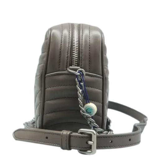 PRADA Diagramme Leather Crossbody Bag Clay Grey