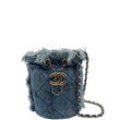 Chanel Mood Mini Quilted Denim Bucket Bag Blue