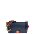 Chanel Boy Medium Navy Cube Embossed