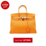 HERMES Birkin 35 Togo Leather Tote Bag Orange