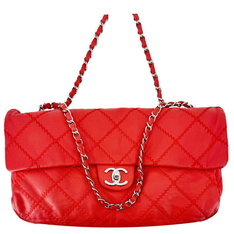 CHANEL Ultimate Stitch Flap Large Quilted Leather Crossbody Bag Red