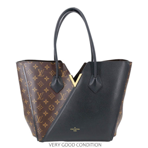 LOUIS VUITTON Kimono Monogram Canvas Leather Tote Bag Black