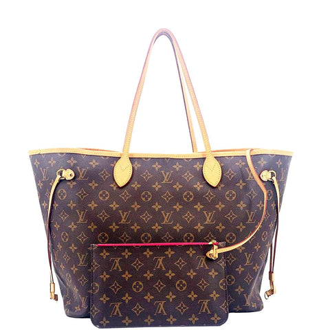 LOUIS VUITTON Neverfull GM Monogram Canvas Tote Bag Fuchsia